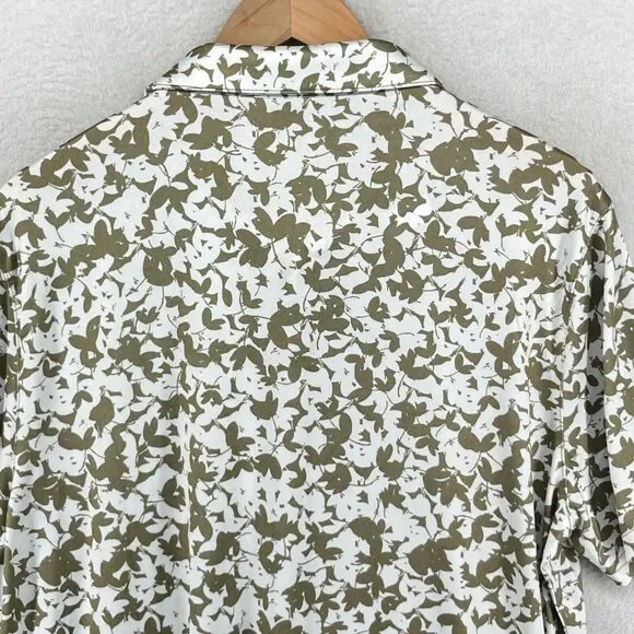 MICHAEL KORS Shirt Men L Golf Polo Short Sleeve Floral Camo Performance Olive - Picture 8 of 13